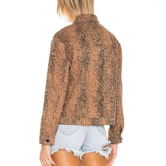 Free People Snake Print Trucker Jacket - Picture 4 of 8